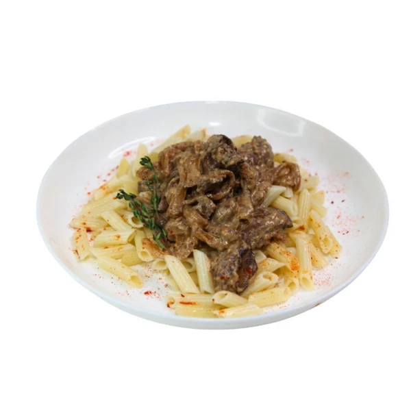 Макароны с печенью